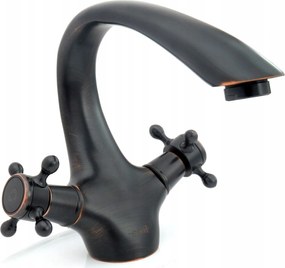 Bateria umywalkowa Rea Retro Postarzana Czarna Niska