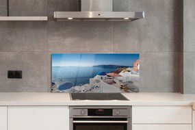 Panel Szklany Grecja Morze budynki panorama