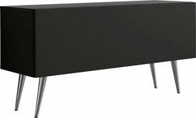 Szafka RTV: Czarny Mat, Nogi Chrom, 100 x 52 x 32 cm