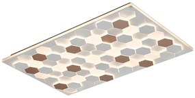 Biała lampa sufitowa LED ze sterowaniem głosowym/mobilną aplikacją i metalowym kloszem 70x115 cm Cifavo – CINQUE