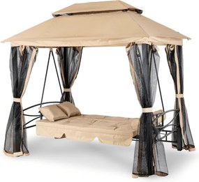 Huśtawka Ogrodowa CARMEN Beżowa/Czarna Nowoczesna