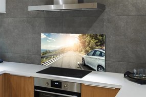 Panel szklany do Kuchni Samochód na Górskiej Drodze