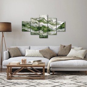 Obraz - Zielone i białe zmarszczki (125x70 cm)