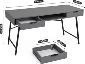 Nowoczesne biurko komputerowe 120 cm biały + złoty F3-L33