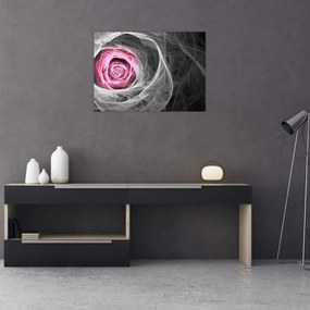 Obraz na szkle - Róż abstrakcyjny, fuksja (70x50 cm)