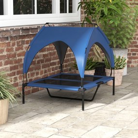 PawHut Legowisko dla Psa z Dachem, Oddychające, Wodoodporne, do 30 kg, 91 x 76 x 89 cm, Granatowy