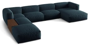 Ciemnoniebieski narożnik modułowy (lewostronny/w kształcie litery U) Martina – Micadoni Home