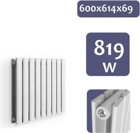 Grzejnik Aquamarin Poziomy - 819 W - 600 x 614 x 69 mm