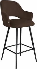 Hoker Milano krzesło barowe tkanina Welur podstawa metalowa : Kolor nogi - Czarna stożek, Kolor tkaniny - VELVET - MG05, Typ siedziska - Siedzisko obrotowe 360°