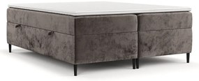 Brązowe łóżko boxspring ze schowkiem 140x200 cm Araya – Maison de Rêve