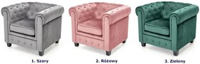 Zielony pikowany fotel w stylu Chesterfield - Vismos 3X