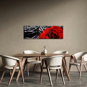 Obraz - Róże (z zegarem) (90x30 cm)