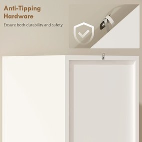 HOMCOM Szafka łazienkowa wąska wysoka szafa z 2 drzwiami, 2 otwartymi półkami, do łazienki 30 x 34,6 x 182 cm Biały | Aosom PL