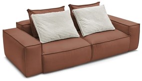 Ciemnobrązowa sofa z imitacji skóry 260 cm Boheme – Bobochic Paris