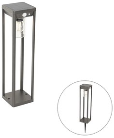 Zewnetrzna Lampa podłogowa zewnętrzna ciemnoszara 40 cm z wbudowanym LED i ściemnianym światłem na panel słoneczny - Sonne Nowoczesny Oswietlenie zewnetrzne