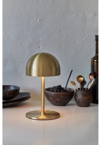 Lampa stołowa LED w kolorze mosiądzu ze zdalnym sterowaniem i metalowym kloszem (wysokość 22 cm) Tim – Sirius