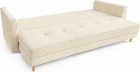 Sofa z Funkcją Spania LONAR Kremowa Boucle Nowoczesna