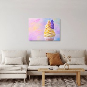 Obraz na szkle - Lody z lawendą (70x50 cm)
