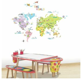 Mapa dla dzieci 135x65 cm World Map – Ambiance