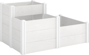 Outsunny Podwyższona Skrzynia Ogrodowa 3-poziomowa z Otwartym Dnem, Modułowe Ziołowe Łóżko DIY z Winylu | Aosom PL