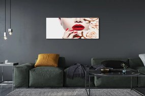 Obraz drukowany na płótnie Róże i Czerwone Usta