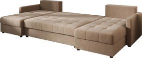 PROMOCJA Rozkładany narożnik w kształcie U VENORIA 285x146 cm, beżowy + 2 poduszki GRATIS II. jakość
