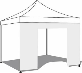 Markiza boczna 3x2m, biała, wodoodporna, z drzwiami zwijanymi do altany składanej 3x3m