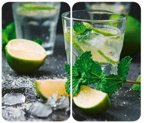 Zestaw 2 szklanych płyt ochronnych na kuchenkę Wenko Mojitos, 52x30 cm