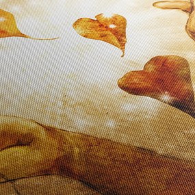 Obraz - Malowanie rąk pełnych miłości (z zegarem) (90x30 cm)