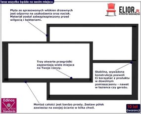 Zestaw półek ściennych modułowych z czarnym połyskiem - Acker