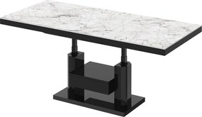 Nowoczesny ławostół z półką i szufladą Quadro Max Hubertus marmur/czarny