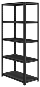 Regał garażowy metalowy otwarty czarny, 900x1830x450 mm: SAM All Black