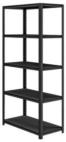 Regał metalowy do garażu SAM, 900 x 1830 x 450 mm, All Black: czarny