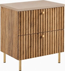 Szafka łazienkowa stojąca z blatem 60, dąb craft złoty + blat kaszmir, uchwyty w trzech kolorach, nogi złote, 60 x 44,4 x 73,6 cm