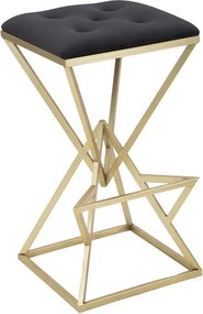 Niski Stołek Trójkąty, Złoto, 40x40x75 cm, Kendra Home
