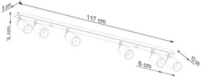 Listwa sufitowa z 6 ruchomymi spotami czarny + miedź - A575 A2-C77