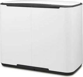 Kosz na Śmieci z Pedałem Brabantia Bo 36L Biały Elegancki Design z 2 Wewnętrznymi Kubłami do Łatwego Sortowania Odpadów