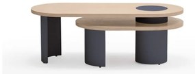 Czarny stolik w dekorze jesionu 120x50 cm Nori – Teulat