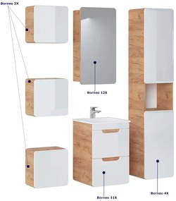 Szafka łazienkowa z lustrem Zeftox 12X - dąb craft