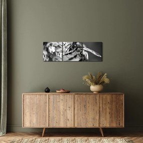 Obraz - Szczegół pszczoły (z zegarem) (90x30 cm)