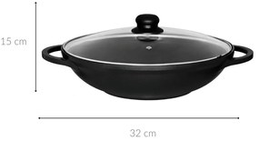 Wok ze szklaną pokrywką, Ø 32 cm