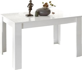 Stół nowoczesny stały "Urban" z białego drewna z sitodrukiem cm 180x90 79h