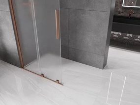 Mexen Velar ścianka prysznicowa rozsuwana Walk-in 120 x 200 cm, szron 8 mm, różowe złoto - 871-120-000-33-60