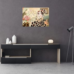 Obraz na szkle - Kubizm - harlequin and rose (70x50 cm)