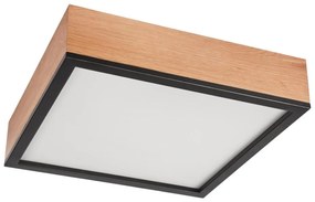 Lampa sufitowa OAK SQUARE 4xE27/15W/230V 39x39 cm dąb/czarna