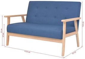 Niebieska sofa 2-osobowa - Estelle