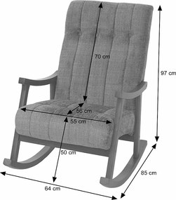 Fotel bujany MCW-K10,  brązowy, stelaż w wyglądzie orzecha włoskiego