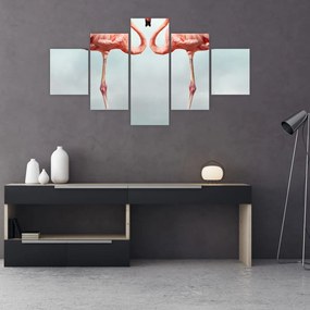 Obraz dwóch flamingów (125x70 cm)