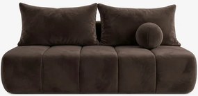 Sofa z Funkcją Spania SARIA Brązowa Welurowa Nowoczesna