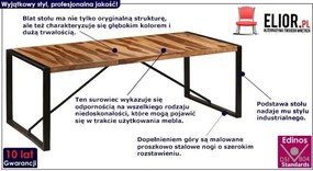 Brązowy stół z drewna sheesham 100x220 – Veriz 7X